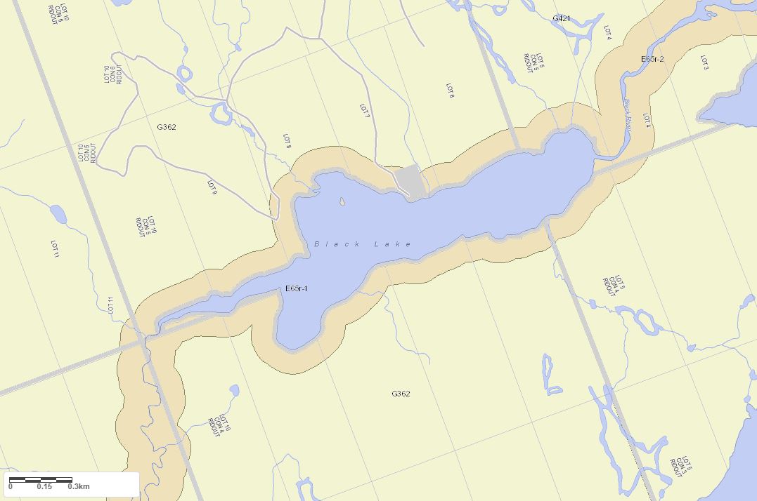 Crown Land Map of Black Lake in Municipality of Lake of Bays and the District of Muskoka